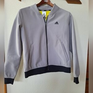 Adidas Womens Light gray Softshell zip up jacket. Mid weight. Size M